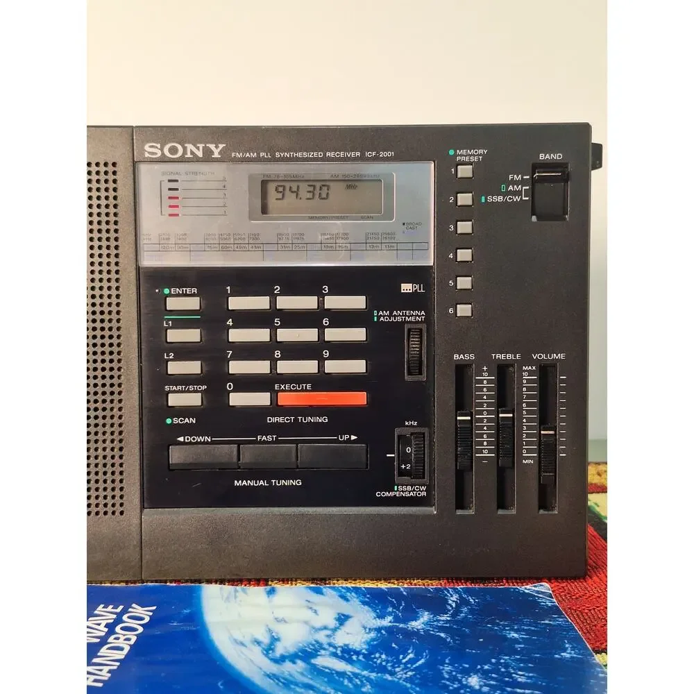 Sony ICF-2001 PLL Synthesized World Band Receiver Radio w/ Wave Handbook